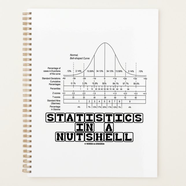 Statistiken in einem Nutshell Stats Cheat Sheet Planer (Vorderseite)