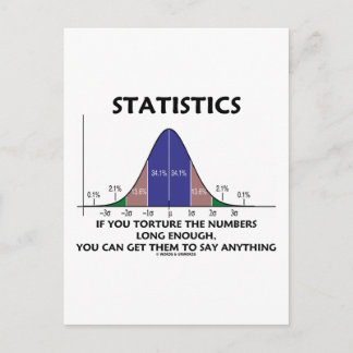 Statistiken, wenn Sie die Zahlen lange genug verfo Postkarte