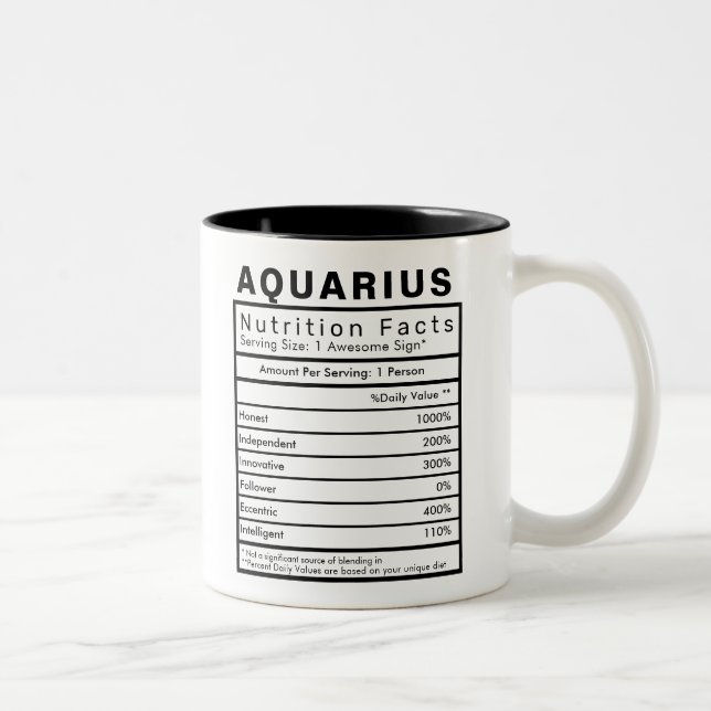 Statistiken zu Aquarius Star Sign Nutrition Zweifarbige Tasse (Rechts)