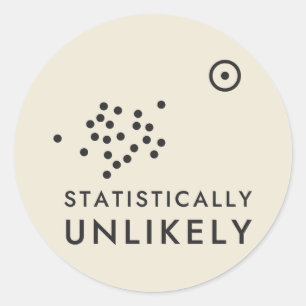 Statistisch unwahrscheinliche Streudiagramm-Datenk Runder Aufkleber