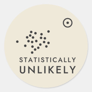 Statistisch unwahrscheinliche Streudiagramm-Datenk Runder Aufkleber