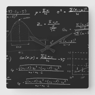 Statistische Tafel Quadratische Wanduhr