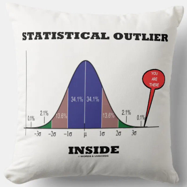 Statistischer Ausschnitt innerhalb Ihres Spaßes Kissen (Throw pillow gift for any statistical outlier featuring the normal distribution curve)