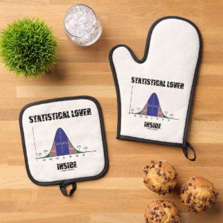 Statistischer Lover Inside Bell Curve Geek Spaß Ofenhandschuh & Topflappen-Set