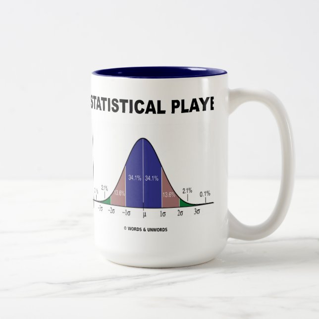 Statistischer Spieler (Bell-Kurven-Haltung) Zweifarbige Tasse (Rechts)