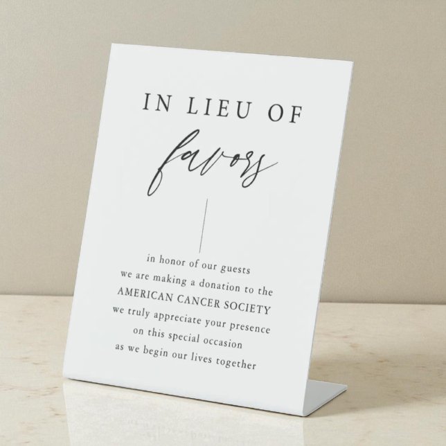 Statt der Liebhaber elegante Hochzeitsspende unter Sockelschild (Von Creator hochgeladen)