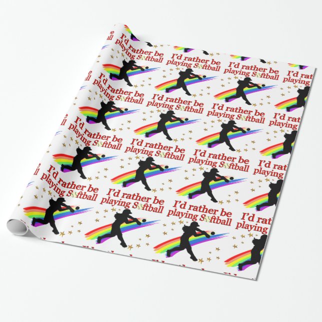 STATT SOFTBALL SPIELEN GESCHENKPAPIER (Ungerollt)