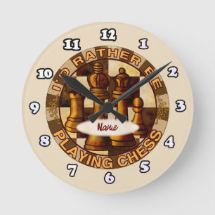 Stattdessen spielt Schachuhr Runde Wanduhr