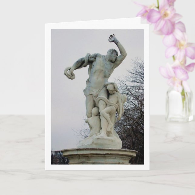 Statue at Avenue des Champs-Élysées, Paris, Frankr Karte (Orchidee)