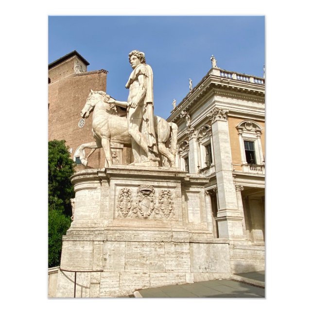 Statue auf dem Capitoline-Hügel in Rom, Italien Fotodruck (Vorne)