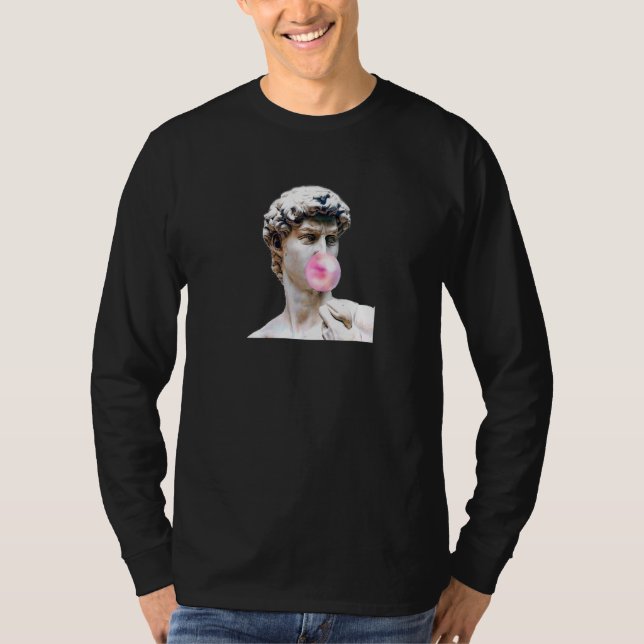 Statue Bubble Gum Chewing Gum Fun T-Shirt (Vorderseite)