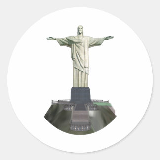 Statue: Christus der Erlöser: 3D-Modell: Runder Aufkleber