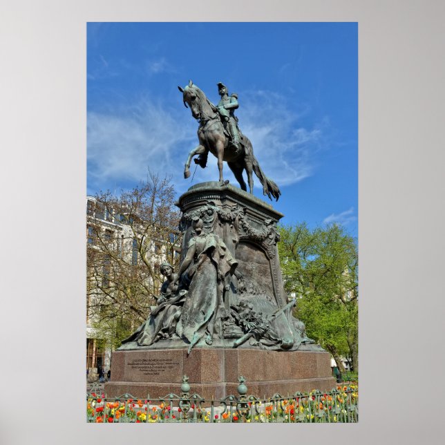 Statue de General Faidherbe, Lille, Frankreich Poster (Vorne)