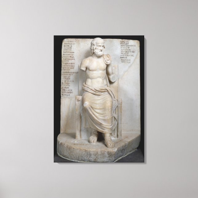 Statue der Euripides Leinwanddruck (Vorderseite)
