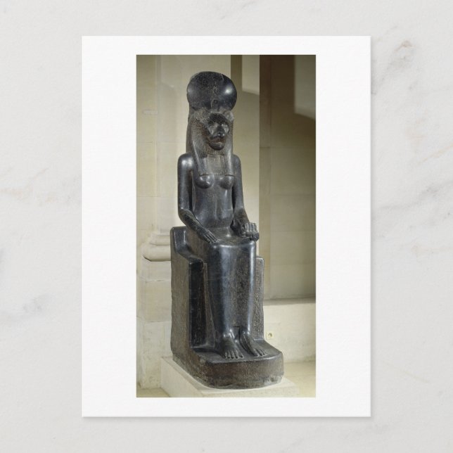 Statue der lionenköpfigen Göttin Sekhmet, aus dem Postkarte (Vorderseite)