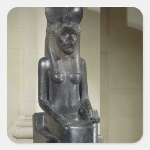Statue der lionenköpfigen Göttin Sekhmet, aus dem Quadratischer Aufkleber