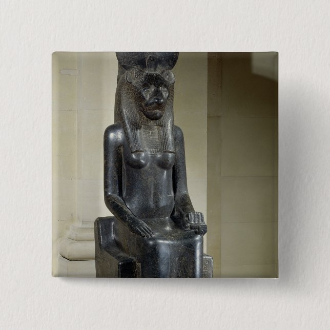 Statue der Löwe-köpfigen Göttin Sekhmet, vom Th Button (Vorderseite)