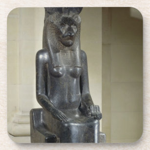 Statue der Löwe-köpfigen Göttin Sekhmet, vom Th Untersetzer