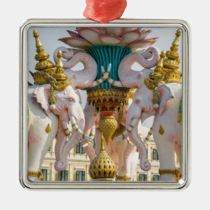 Statue der rosa Elefanten Bangkok Thailand Ornament Aus Metall