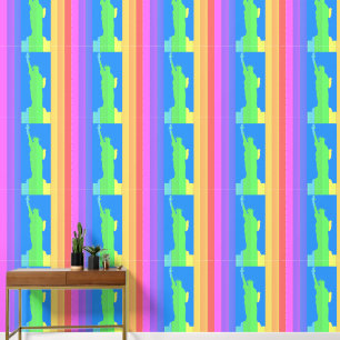 Statue der Vertikalen Streifen Regenbogenfarben Tapete