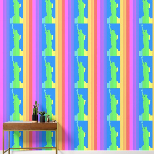 Statue der Vertikalen Streifen Regenbogenfarben Tapete (Korridor)