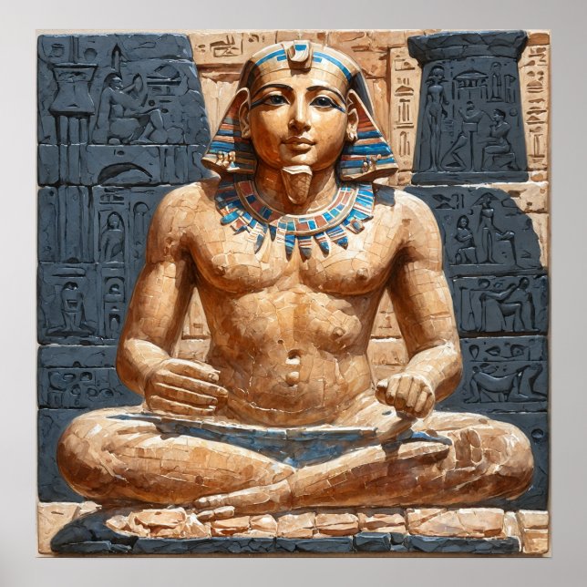 Statue des alten ägyptischen Scribe Poster (Vorne)