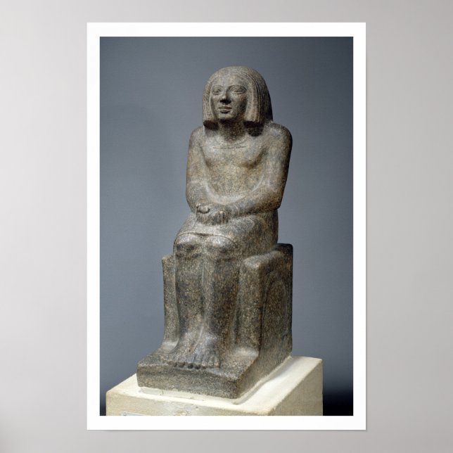 Statue des Ankh, Priester von Horus, frühe dynasti Poster (Vorne)