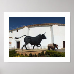 Statue des Bullen und des spanischen Pferdes Poster