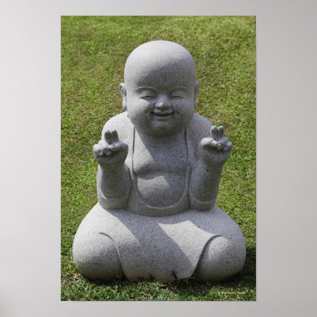 Statue des glücklichen Buddha Poster (Vorne)