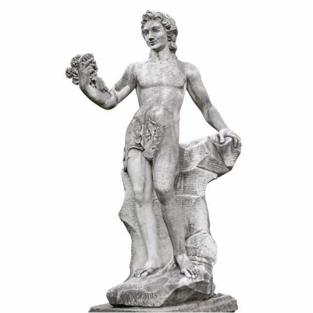 Statue des Gottes Bacchus Freistehende Fotoskulptur (Vorne)