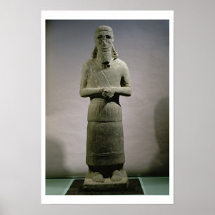 Statue des Gottes Haddad-Yishi (Basalt) Poster