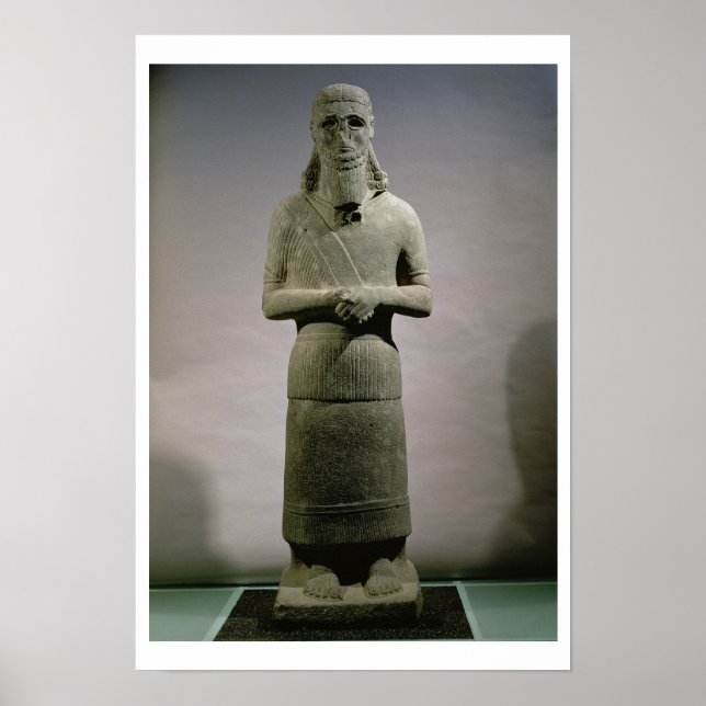 Statue des Gottes Haddad-Yishi (Basalt) Poster (Vorne)