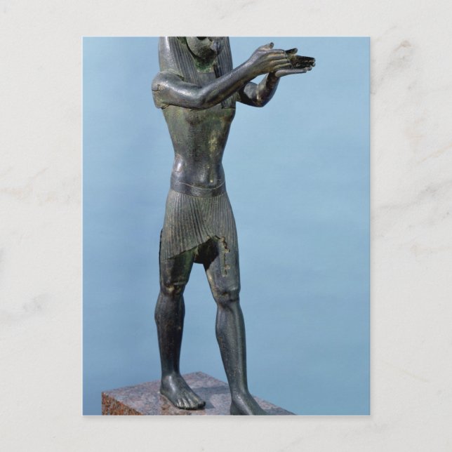Statue des Gottes Horus Ein Getränk machen Postkarte (Vorderseite)