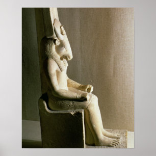 Statue des Gottes Montu mit dem Kopf eines Stiers, Poster
