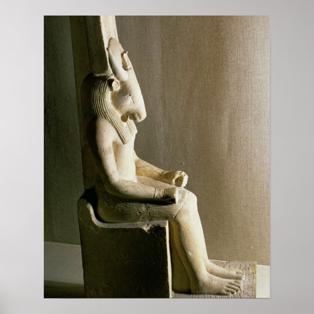 Statue des Gottes Montu mit dem Kopf eines Stiers, Poster (Vorne)
