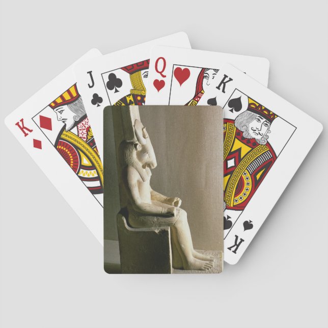 Statue des Gottes Montu mit dem Kopf eines Stiers, Spielkarten (Rückseite)