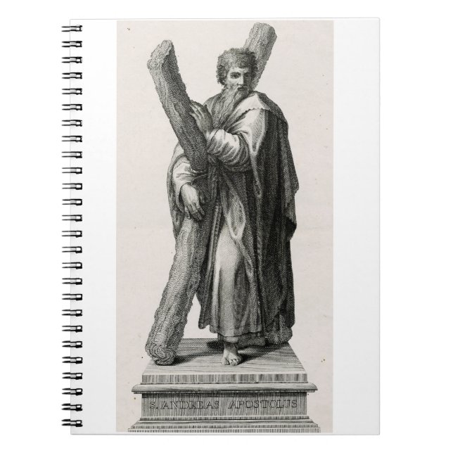 Statue des Heiligen Andreas Apostel mit Kreuz Notizblock (Vorderseite)