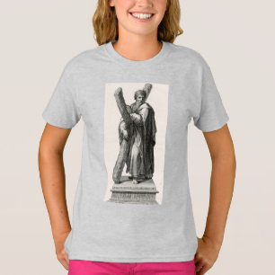 Statue des Heiligen Andreas Apostel mit Kreuz T-Shirt
