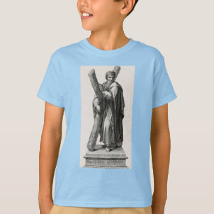 Statue des Heiligen Andreas Apostel mit Kreuz T-Shirt