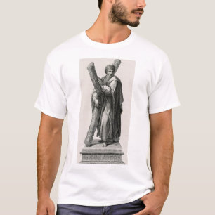 Statue des Heiligen Andreas Apostel mit Kreuz T-Shirt