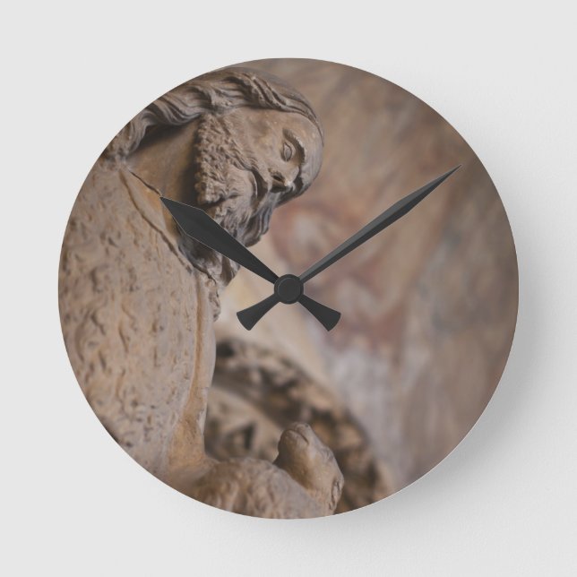 Statue des Heiligen Johannes des Baptisten Runde Wanduhr (Vorderseite)