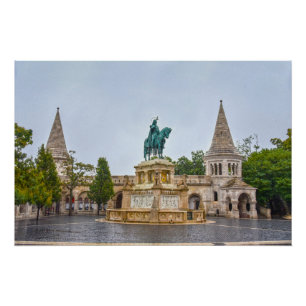 Statue des Heiligen Stephan, Budapest, Ungarn Poster