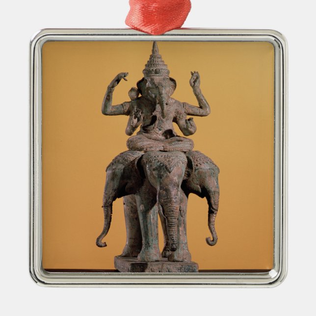 Statue des hindischen Gottes Ganesh Ornament Aus Metall (Vorne)