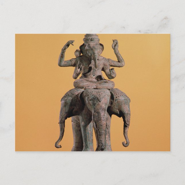 Statue des Hindu-Gottes Ganesh Postkarte (Vorderseite)