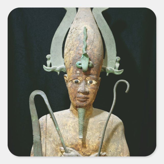 Statue des Kultes Osiris Quadratischer Aufkleber (Vorderseite)