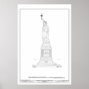 Statue des Liberty Blueprints Poster