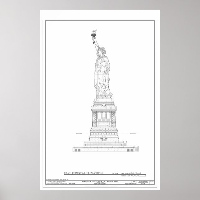 Statue des Liberty Blueprints Poster (Vorne)