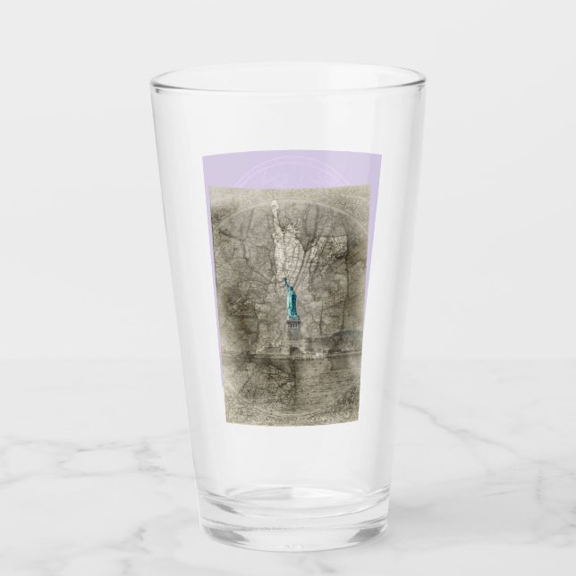 Statue des Liberty Travel Map Pint Glass Tumbler (Vorderseite)
