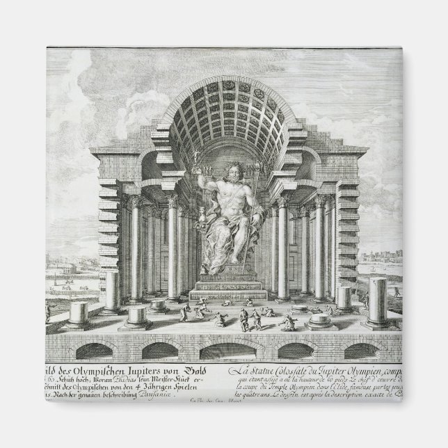 Statue des Olympischen Zeus, gemacht von Phidias i Magnet (Vorne)