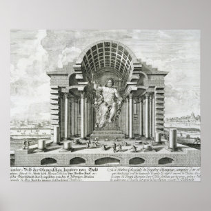 Statue des Olympischen Zeus, gemacht von Phidias i Poster